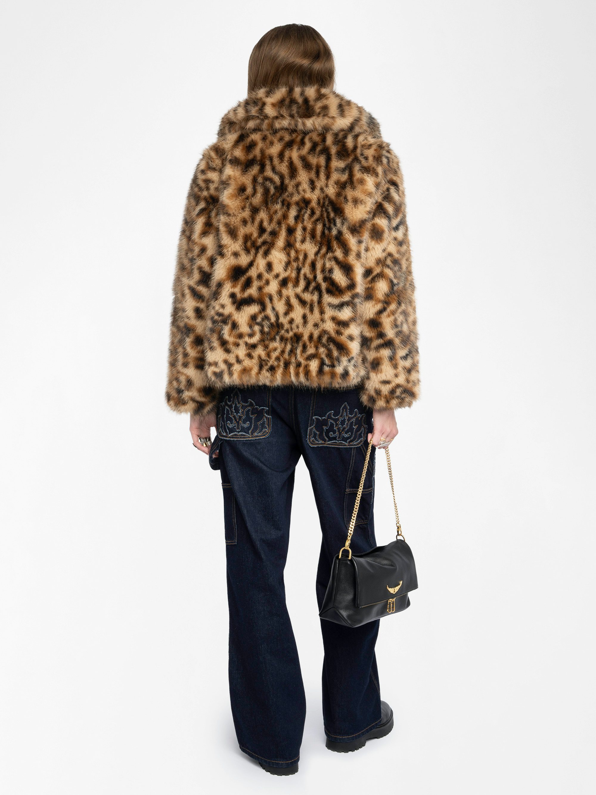 Finito Coat - Leopard faux fur coat.